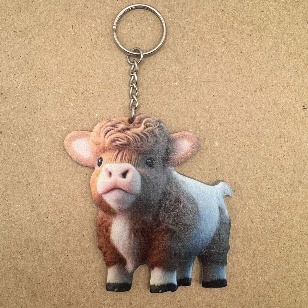 Cute Cartoon Highland Cow Acrylic Keychain or Ornament
